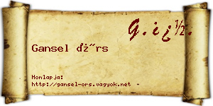 Gansel Örs névjegykártya
